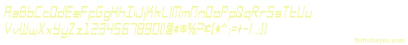 SfSquareHeadCondItalic Font – Yellow Fonts on White Background