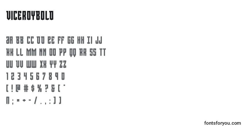 Шрифт Viceroybold – алфавит, цифры, специальные символы