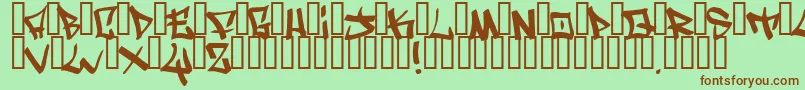 フォントWritersOriginal – 緑の背景に茶色のフォント