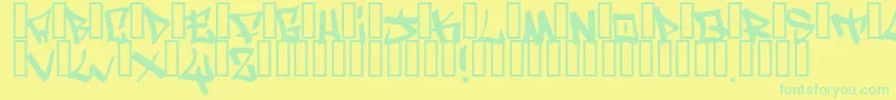 WritersOriginal Font – Green Fonts on Yellow Background