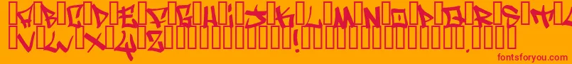 フォントWritersOriginal – オレンジの背景に赤い文字