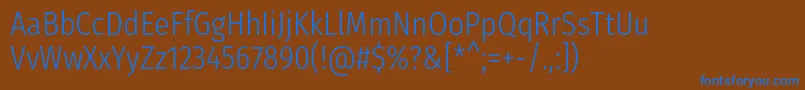 FirasanscondensedLight Font – Blue Fonts on Brown Background