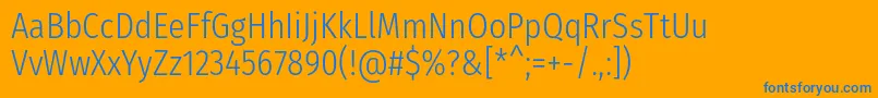 FirasanscondensedLight Font – Blue Fonts on Orange Background