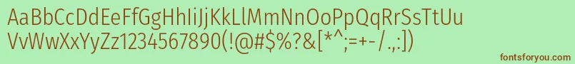FirasanscondensedLight Font – Brown Fonts on Green Background