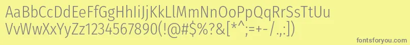 FirasanscondensedLight Font – Gray Fonts on Yellow Background
