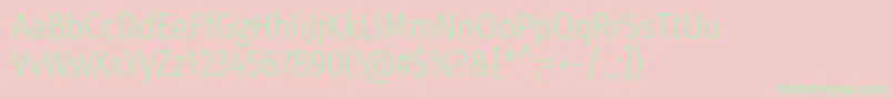 FirasanscondensedLight Font – Green Fonts on Pink Background