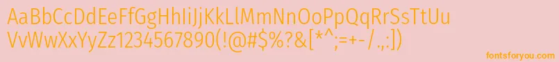 FirasanscondensedLight Font – Orange Fonts on Pink Background