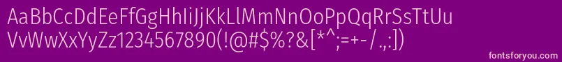 FirasanscondensedLight Font – Pink Fonts on Purple Background