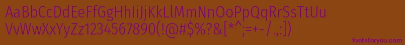 FirasanscondensedLight Font – Purple Fonts on Brown Background