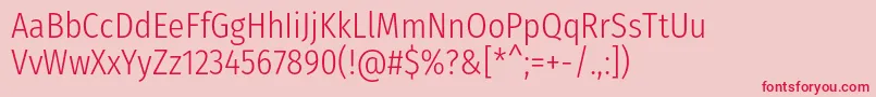 FirasanscondensedLight Font – Red Fonts on Pink Background