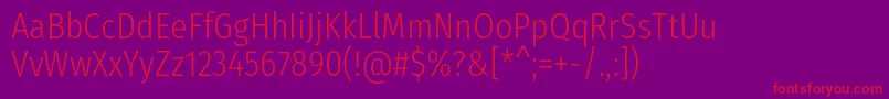 FirasanscondensedLight Font – Red Fonts on Purple Background