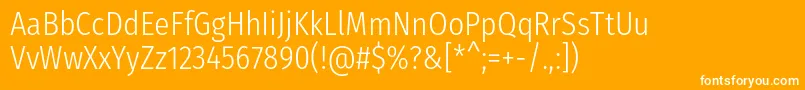 フォントFirasanscondensedLight – オレンジの背景に白い文字
