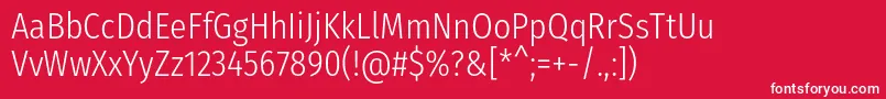 FirasanscondensedLight Font – White Fonts on Red Background