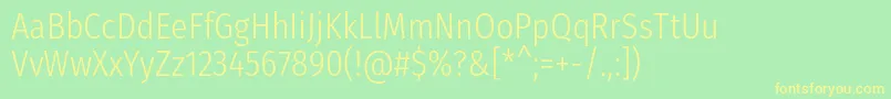 FirasanscondensedLight Font – Yellow Fonts on Green Background