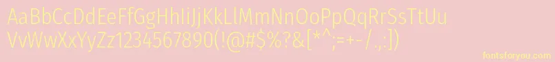 FirasanscondensedLight Font – Yellow Fonts on Pink Background