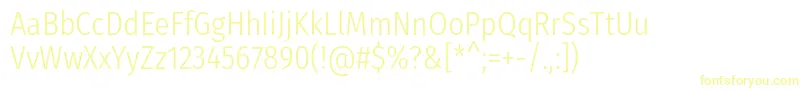 FirasanscondensedLightフォントについての詳細 フォントFirasanscondensedLight – 白い背景に黄色の文字