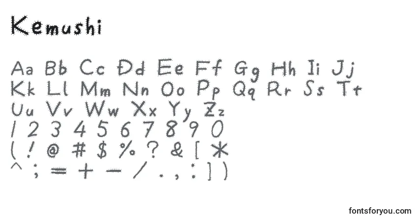 Fuente Kemushi - alfabeto, números, caracteres especiales