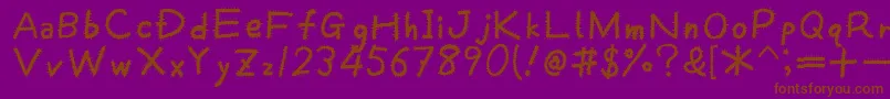 Kemushi Font – Brown Fonts on Purple Background