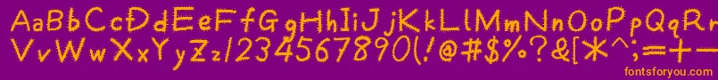 Kemushi Font – Orange Fonts on Purple Background