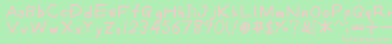 Lisätietoja Kemushi-fontista Kemushi-fontti – vaaleanpunaiset fontit vihreällä taustalla