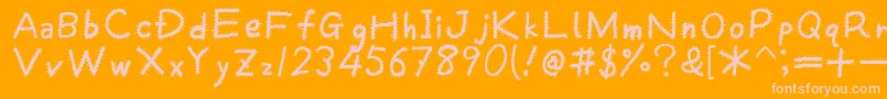 Kemushi Font – Pink Fonts on Orange Background