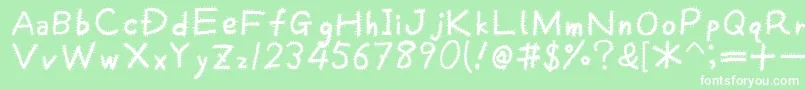 Kemushi Font – White Fonts on Green Background