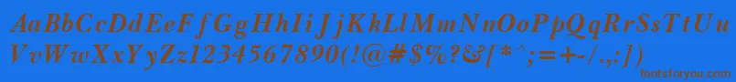 BaskrBi Font – Brown Fonts on Blue Background