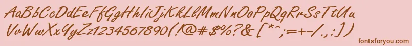 fuente FreelanceallegroRegular – Fuentes Marrones Sobre Fondo Rosa