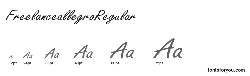 FreelanceallegroRegular Font Sizes