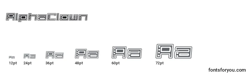 AlphaClown Font Sizes