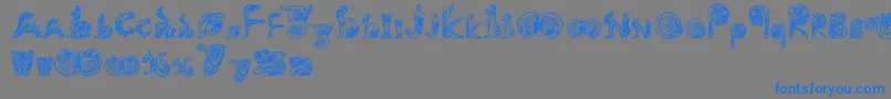 Animals Font – Blue Fonts on Gray Background