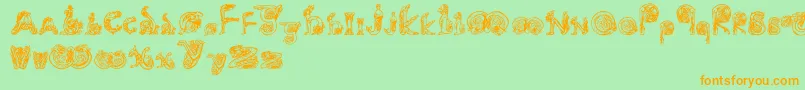 Animals Font – Orange Fonts on Green Background