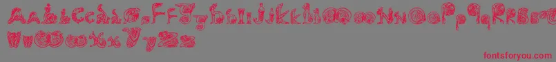 Animals Font – Red Fonts on Gray Background