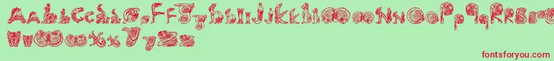 Animals Font – Red Fonts on Green Background