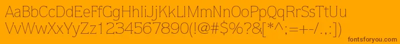 StackLightSsiLight-Schriftart – Braune Schriften auf orangefarbenem Hintergrund