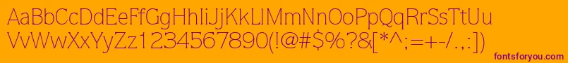 StackLightSsiLight Font – Purple Fonts on Orange Background