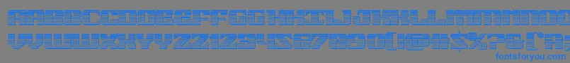 21gunsalutechrome Font – Blue Fonts on Gray Background