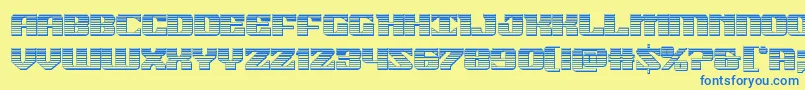 21gunsalutechrome Font – Blue Fonts on Yellow Background