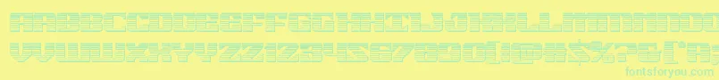 21gunsalutechrome Font – Green Fonts on Yellow Background