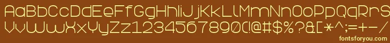 ElegantLine7-fontti – keltaiset fontit ruskealla taustalla