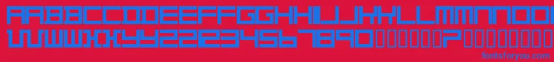 フォントTheovd – 赤い背景に青い文字