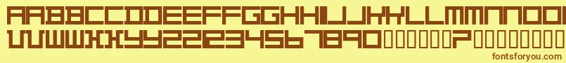 Theovd-fontti – ruskeat fontit keltaisella taustalla