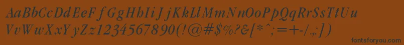 GaramondCondLightItalic Font – Black Fonts on Brown Background