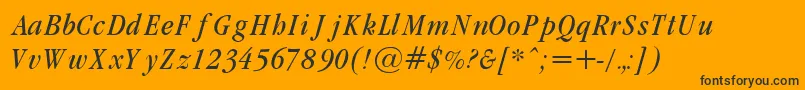 GaramondCondLightItalic Font – Black Fonts on Orange Background