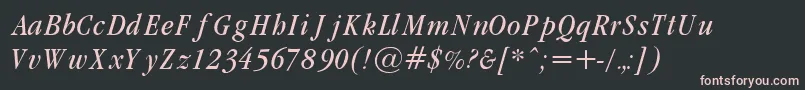 GaramondCondLightItalic Font – Pink Fonts on Black Background