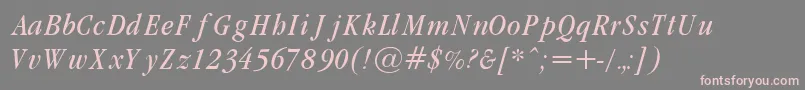 GaramondCondLightItalic Font – Pink Fonts on Gray Background