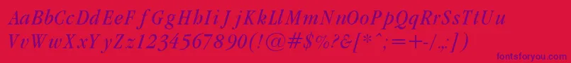 Шрифт GaramondCondLightItalic – фиолетовые шрифты на красном фоне