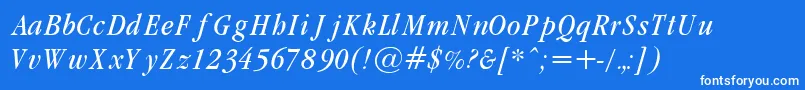 GaramondCondLightItalic Font – White Fonts on Blue Background
