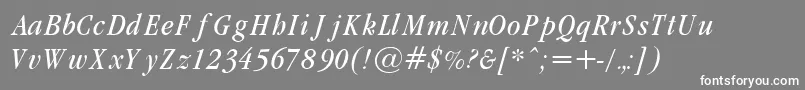 GaramondCondLightItalic Font – White Fonts on Gray Background