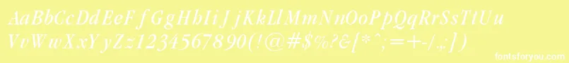 GaramondCondLightItalic Font – White Fonts on Yellow Background